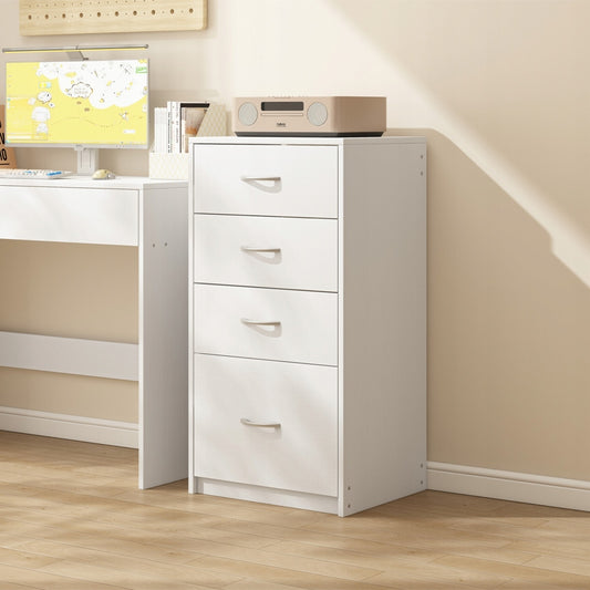 Modern loft stílusú polcos szekrény 4 fiókkal fehér irodai komód nagy 85 cm