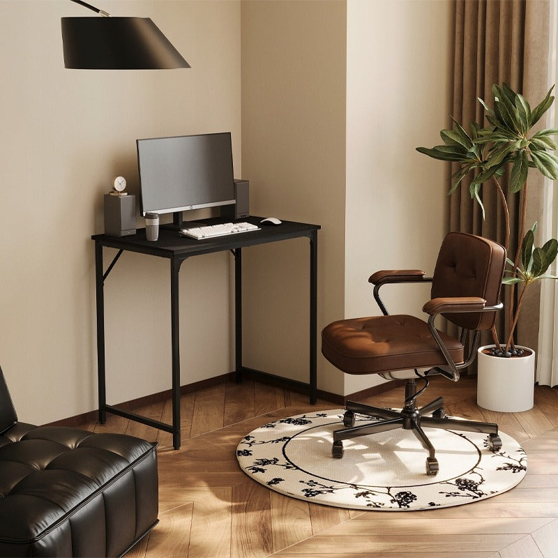 Fekete ipari számítógépasztal asztallal modern loft irodába, 80 cm