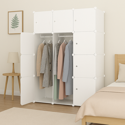 Összecsukható moduláris szekrény 147x111x47 cm – könnyű, vízálló, ideális kis terekbe