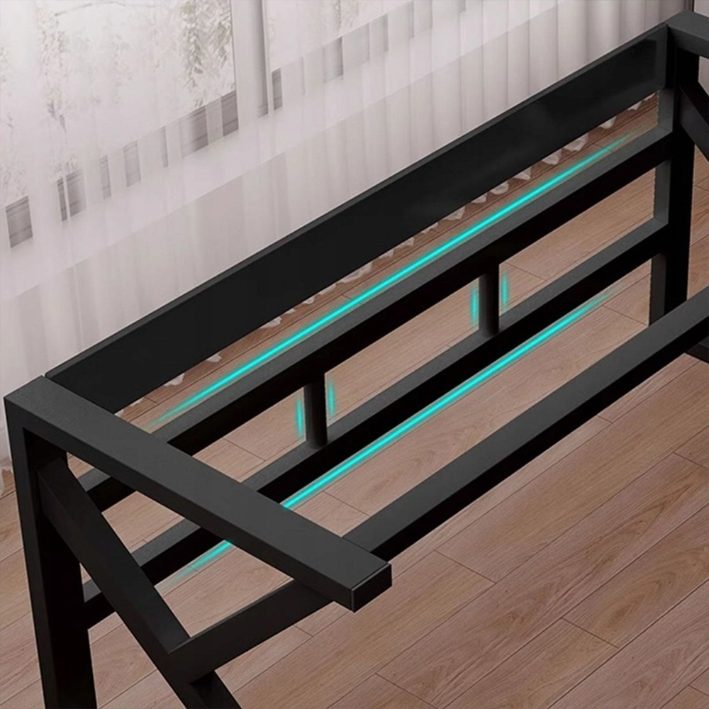 Modern MDF gamer íróasztal – 120x60x74 cm, fekete felülettel