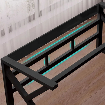 Modern MDF gamer íróasztal – 120x60x74 cm, fekete felülettel