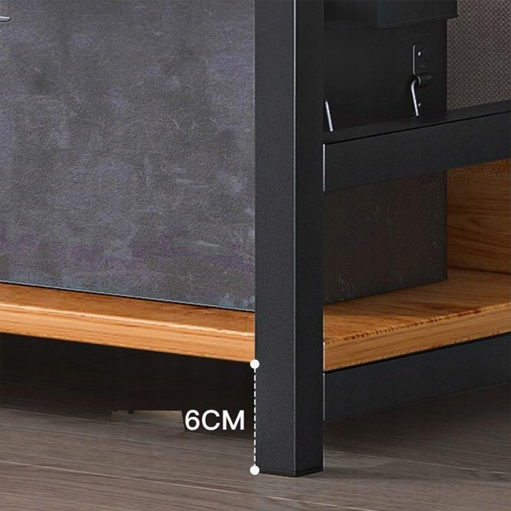 Ipari stílusú könyvespolc – 174x80x30 cm, MDF és fém, modern és masszív kialakítás