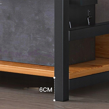Ipari stílusú könyvespolc – 174x80x30 cm, MDF és fém, modern és masszív kialakítás