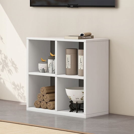 Fehér könyvespolc 4 négyzet alakú polccal – 60x60x30 cm, minimalista dizájn