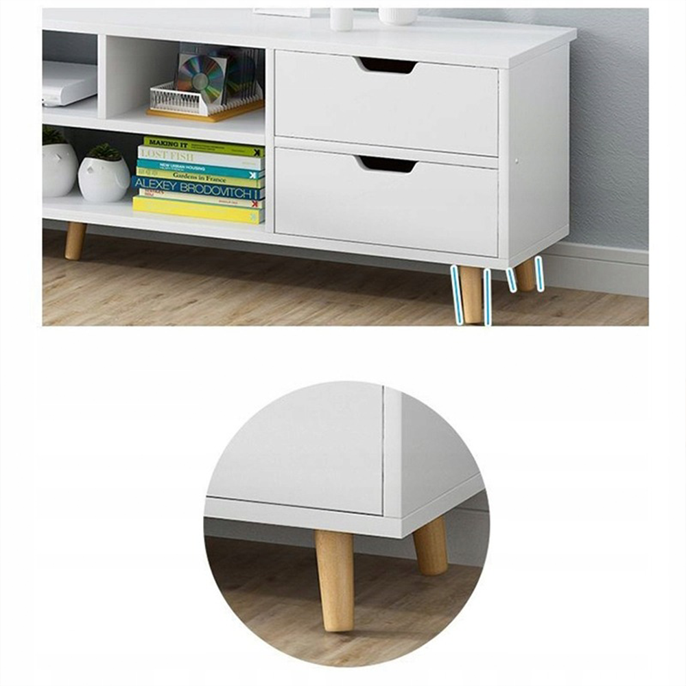 Modern fehér TV komód 140x30x38 cm - Funkcionalitás és elegancia minden enteriőrben