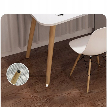 Modern fehér íróasztal fiókokkal és polcokkal – 100x50x73 cm – ideális otthonra vagy irodába