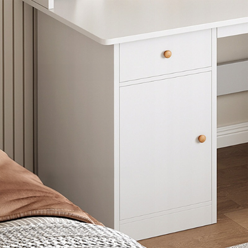 Fehér íróasztal polcokkal 120x43x165 cm – Funkcionális és elegáns skandináv dizájn