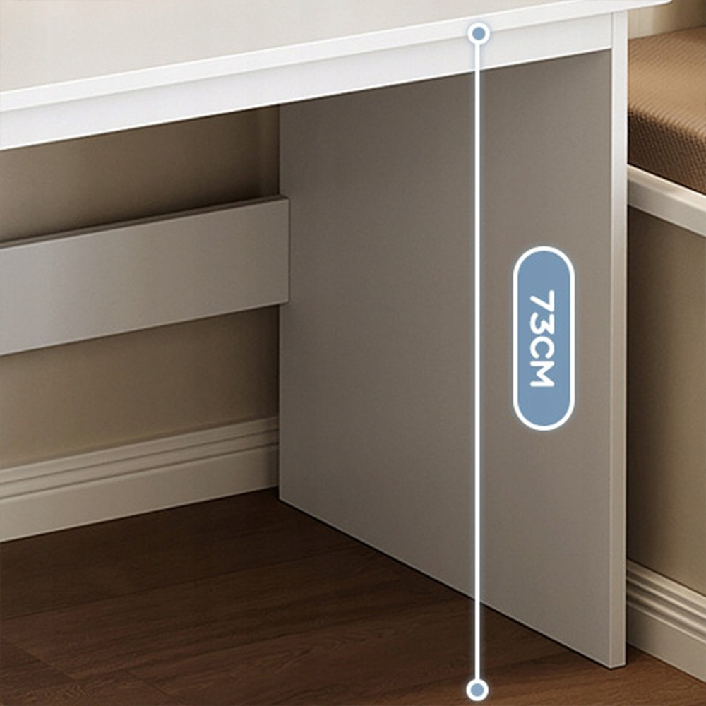 Fehér íróasztal polcokkal 120x43x165 cm – Funkcionális és elegáns skandináv dizájn
