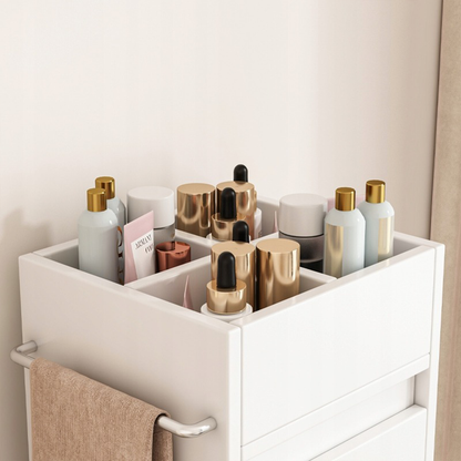 Fehér fürdőszobai szekrény polcokkal és ajtóval – 33x30x90 cm