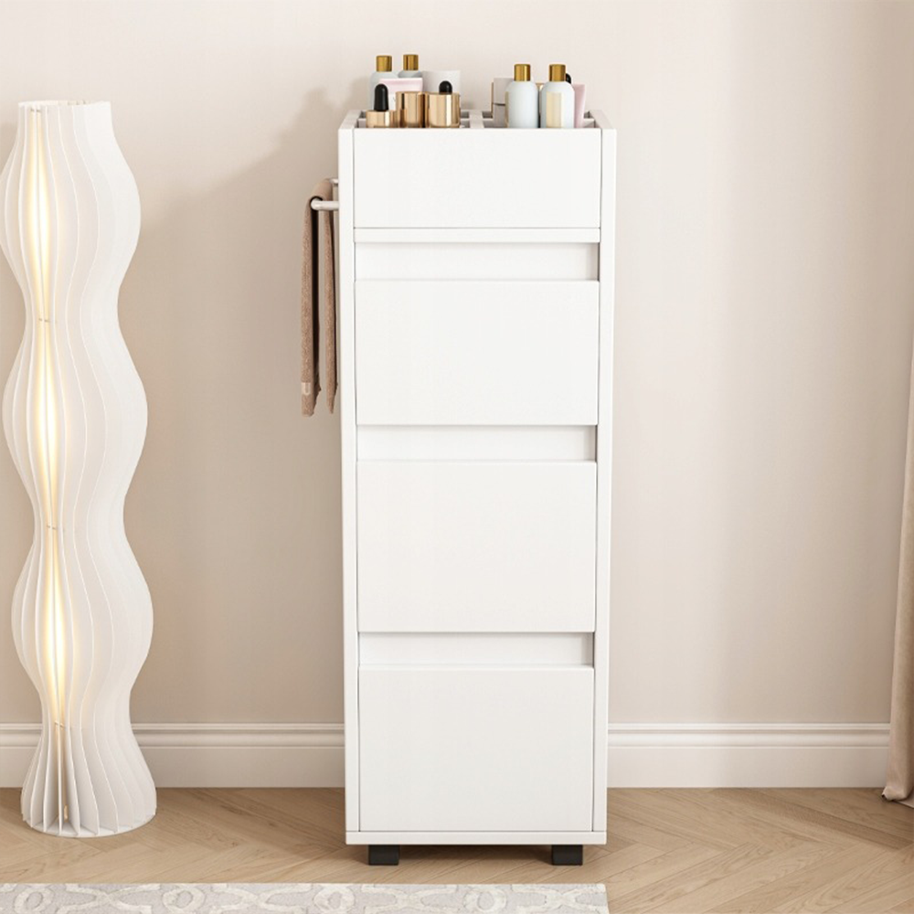 Fehér fürdőszobai szekrény polcokkal és ajtóval – 33x30x90 cm