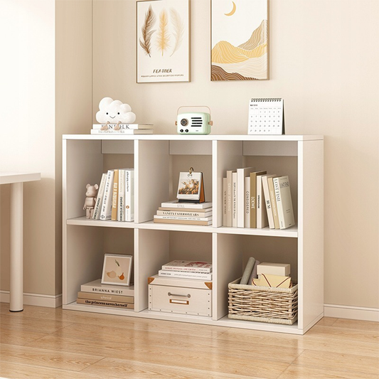 Fehér könyvespolc 6 polccal 100x67 cm – modern és funkcionális design bármely helyiségbe