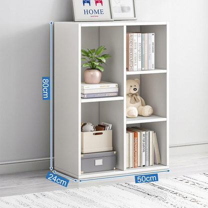 Fehér könyvespolc 80x50 cm – nyitott skandináv stílusú polc, ideális könyvek és dekorációk számára