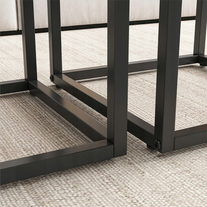 2 darabos rusztikus loft dohányzóasztal szett – 50x50 cm és 45x45 cm – Modern ipari dizájn