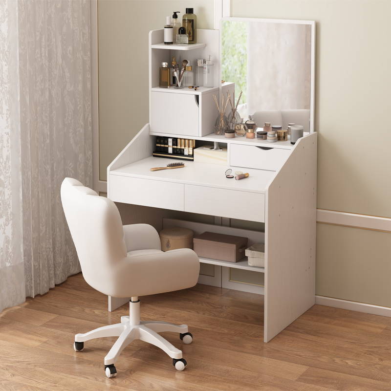 Fehér fésülködőasztal tükörrel, 70x40x130 cm – Elegáns és praktikus megoldás hálószobába vagy fürdőszobába