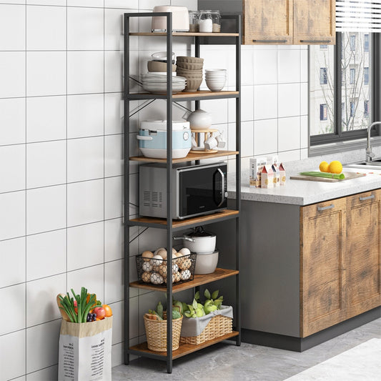 Ipari stílusú könyvespolc – 66x30x186 cm, MDF és fém, stabil és elegáns loft dizájn