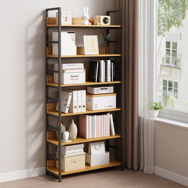 Ipari stílusú könyvespolc – 174x80x30 cm, MDF és fém, modern és masszív kialakítás