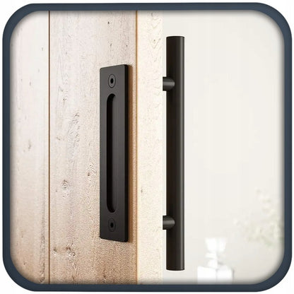 Csúszóajtó fogantyú, matt fekete, loft, masszív, retro, prémium