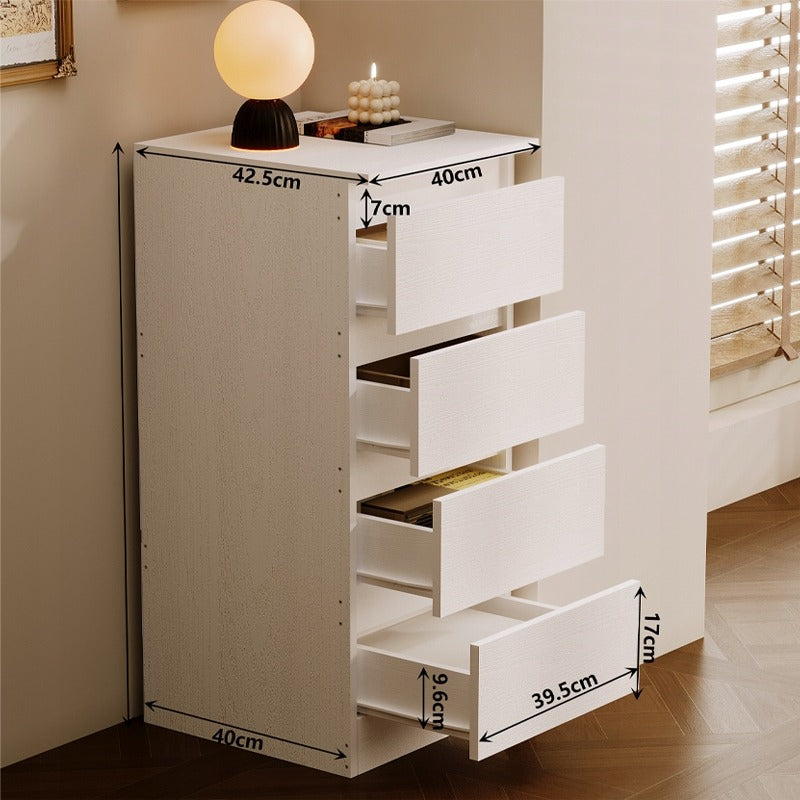 Fehér komód, polcos elem, modern loft stílusú, 90 cm