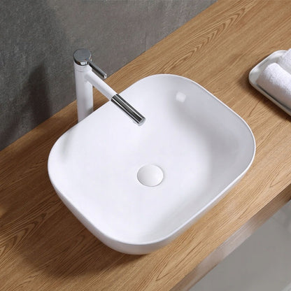 Téglalap alakú kerámia mosdó, fehér, 41x31 cm