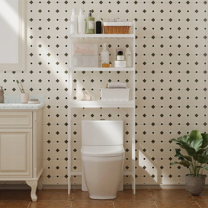 WC feletti polc - Magas fürdőszobai polc - 3 szintes fürdőszobai polc