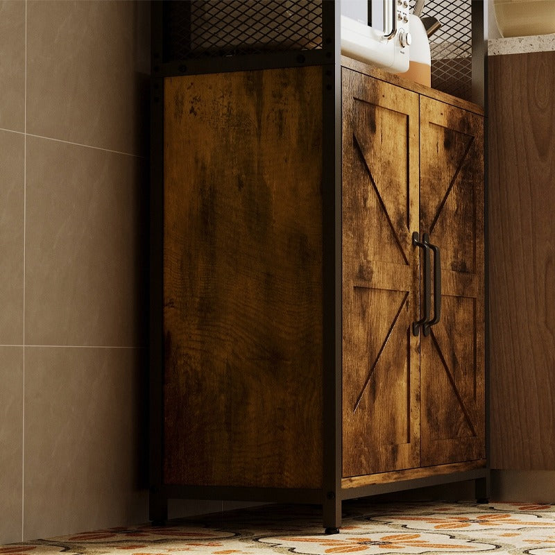Rusztikus Ipari Loft Tálalószekrény, Szabadon Álló Szekrény, Polc, Fiókos Komód, 151 cm