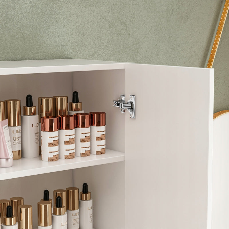 Fali fürdőszobai fali szekrény – fehér, 2 ajtós, modern, 3 polccal, 80 cm