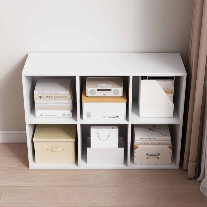 Fehér KALAX 2x3 nyitott könyvespolc – Modern tárolópolc MDF-ből, 90x30x60 cm