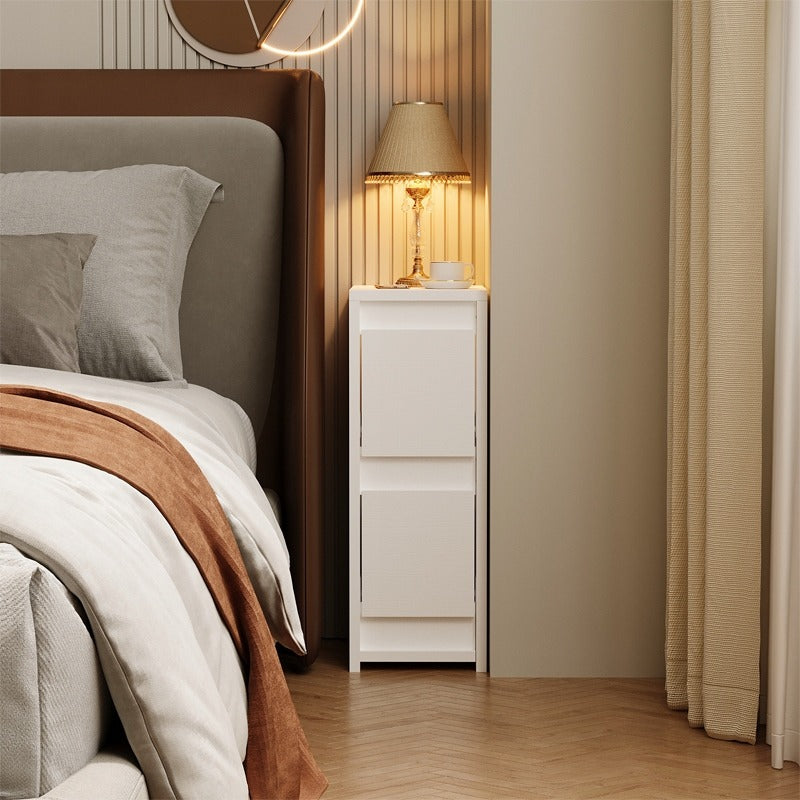 Fehér éjjeliszekrény 2 fiókkal - Modern loft stílusú dohányzóasztal hálószobába