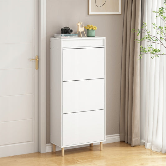 Fehér cipőtartó szekrény tükrös tárolóval loft stílusban álló polc előszoba 55 cm