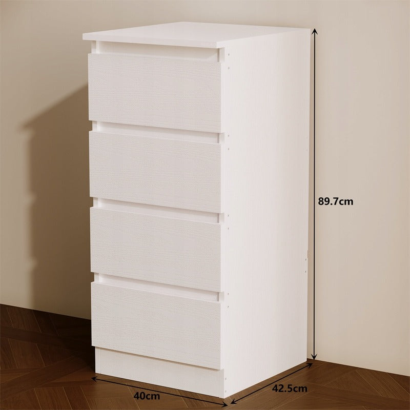 Fehér komód, polcos elem, modern loft stílusú, 90 cm