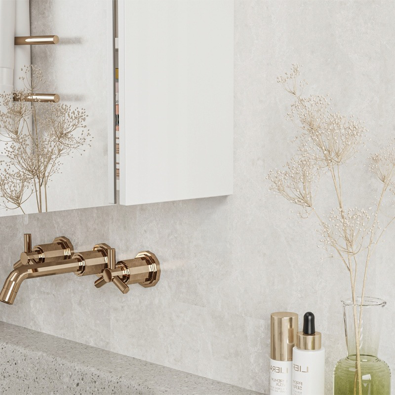 Fali tükrös fürdőszobaszekrény 60x60x22 cm – 2 ajtós, fehér, modern dizájn