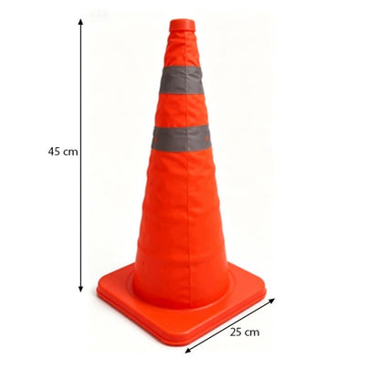 Összecsukható Közlekedési Bója 45 cm Fényvisszaverő Teleszkópos Narancssárga 25x25 cm