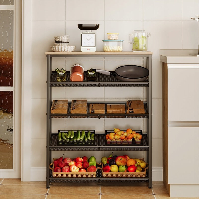 Világosbarna ipari fa retro loft polcos konyhaszekrény 75 cm