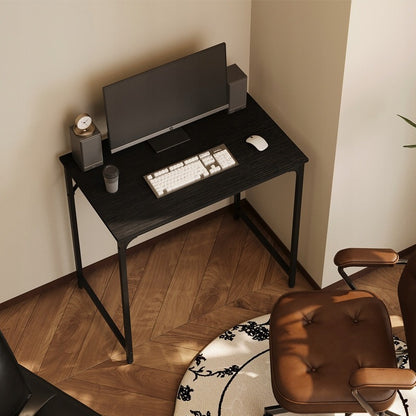 Fekete ipari számítógépasztal asztallal modern loft irodába, 80 cm