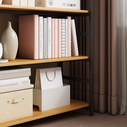 Ipari stílusú könyvespolc – 174x80x30 cm, MDF és fém, modern és masszív kialakítás