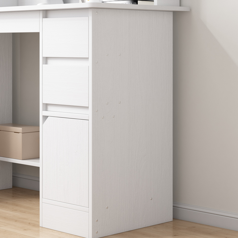 Fehér íróasztal fiataloknak beépített könyvespolccal, 100x45x131 cm – modern tanuló- és munkasarok