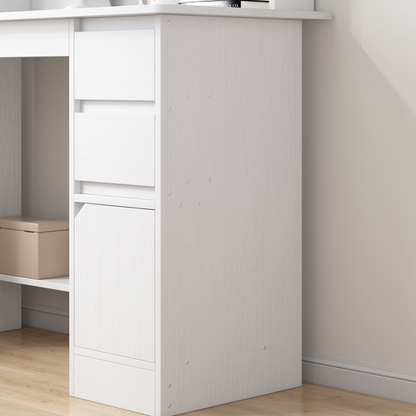 Fehér íróasztal fiataloknak beépített könyvespolccal, 100x45x131 cm – modern tanuló- és munkasarok