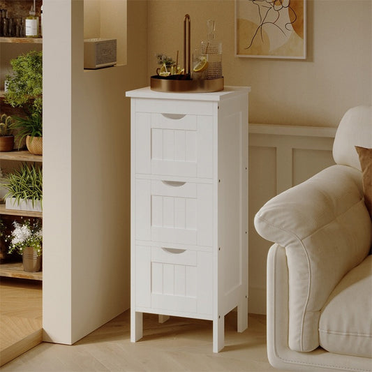 Fürdőszoba polc, keskeny fiókos szekrény, fehér, fürdőszoba, törölközők, tetőtér