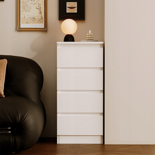 Fehér komód, polcos elem, modern loft stílusú, 90 cm