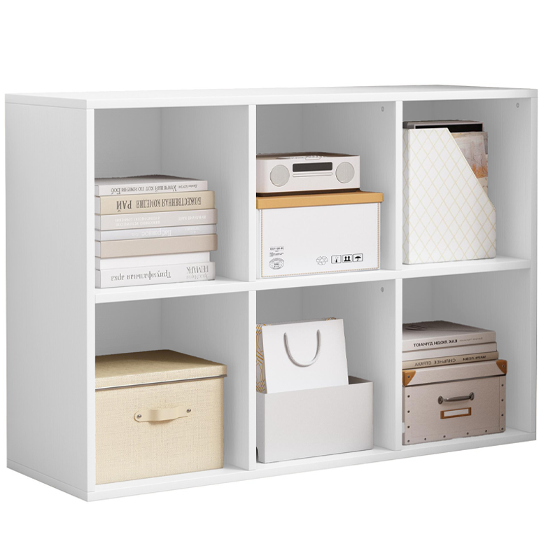 Fehér KALAX 2x3 nyitott könyvespolc – Modern tárolópolc MDF-ből, 90x30x60 cm