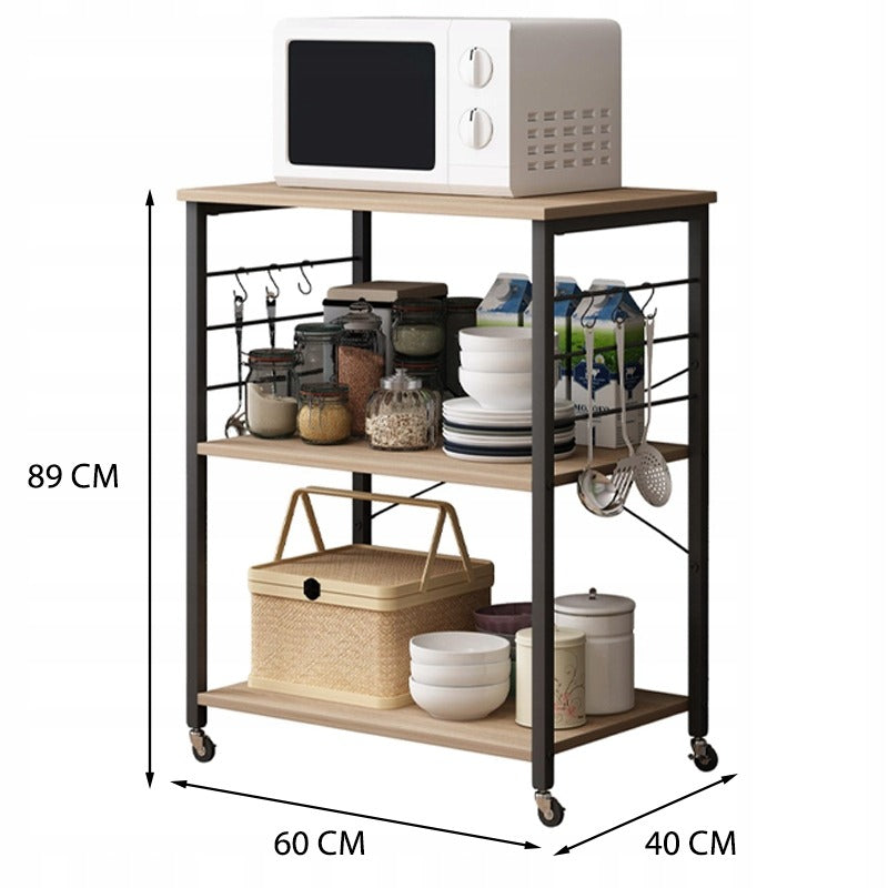 Kerekes mobil szekrény / reggelizőasztal / konyhai kerekes szekrény 60 cm