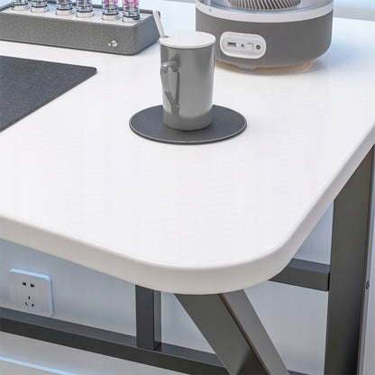 Fehér, modern számítógépes íróasztal játékosoknak, loft stílusú, nagy, 120 cm
