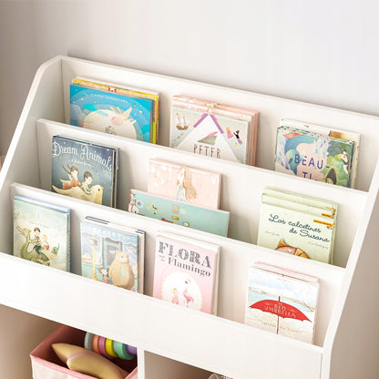 Gyerekkönyvespolc újságokhoz és játékokhoz – álló könyvtárszekrény – 80 cm