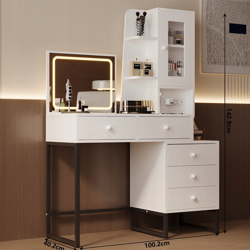 Modern, loft stílusú smink- és sminkasztal LED-es tükörrel