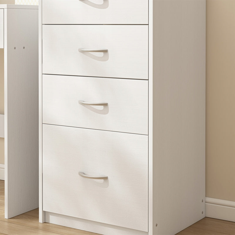 Modern loft stílusú polcos szekrény 4 fiókkal fehér irodai komód nagy 85 cm