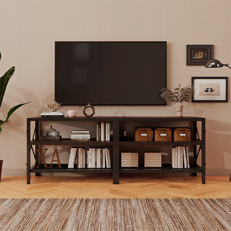 TV-szekrény televízióhoz, vintage állvány nappaliba, rusztikus barna, retro