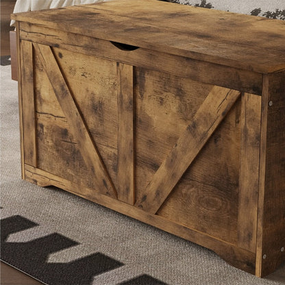 Fa tárolóláda, Tárolórendszerező, Pad, Barna Loft Stílus, 100 cm