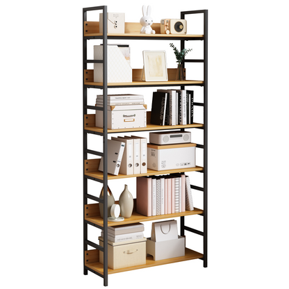 Ipari stílusú könyvespolc – 174x80x30 cm, MDF és fém, modern és masszív kialakítás