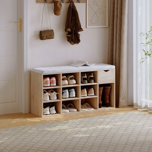 Cipősszekrény ülőkével, Loft Sonoma előszoba pad fiókkal, 100 cm