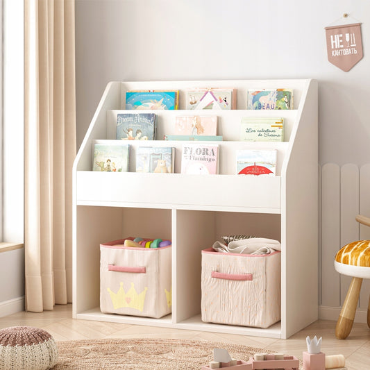 Gyerekkönyvespolc újságokhoz és játékokhoz – álló könyvtárszekrény – 80 cm